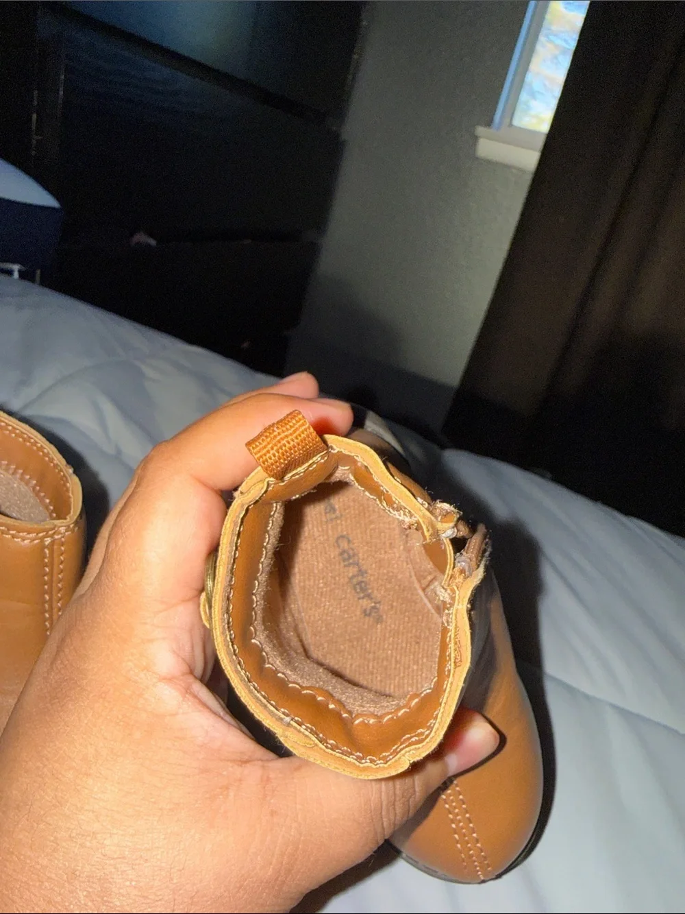 Carter's Tan Kids Ankle Boots with Side Zipper